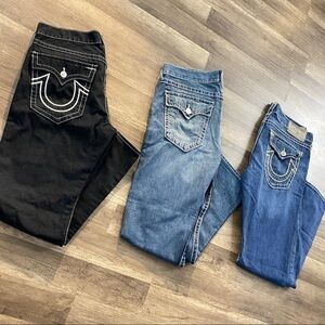 EUC 🧲 TRUE RELIGION VINTAGE MENS DENIM JEANS LOT (BUNDLE = 2 x Sz38) $110/both
